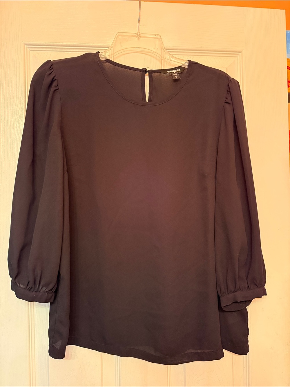 Express Black Puff Sleeve Blouse
